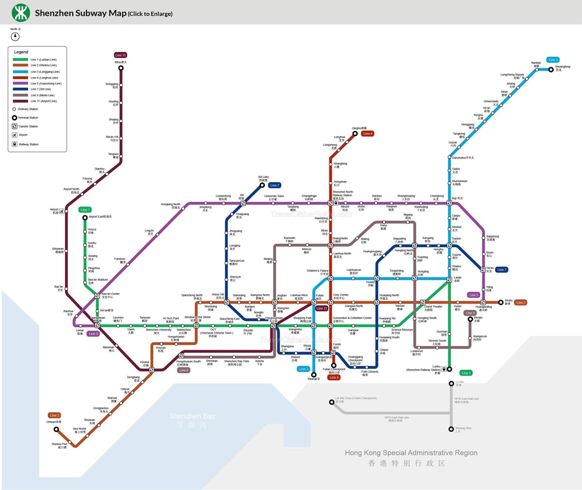 Shenzhen kituo cha treni ramani
