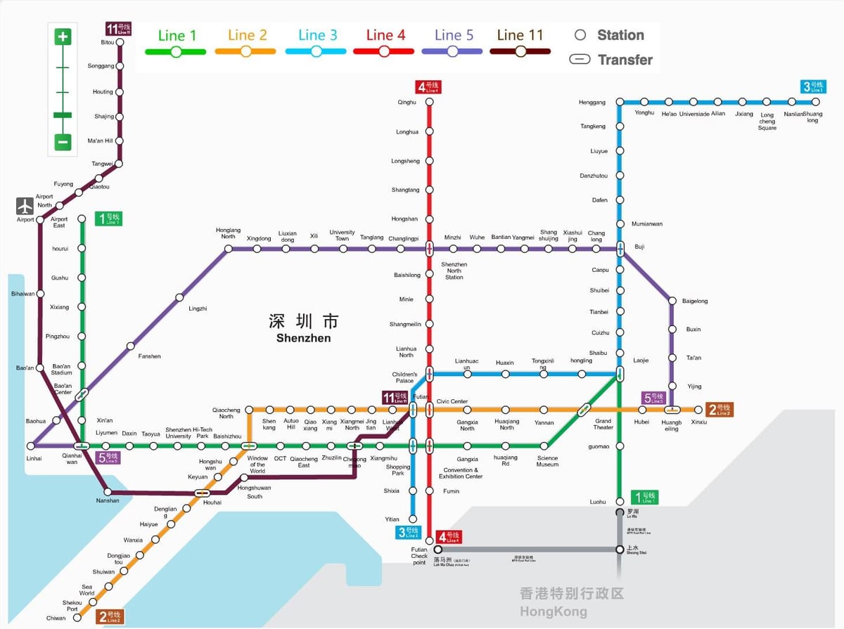 Shenzhen metro ramani 2016
