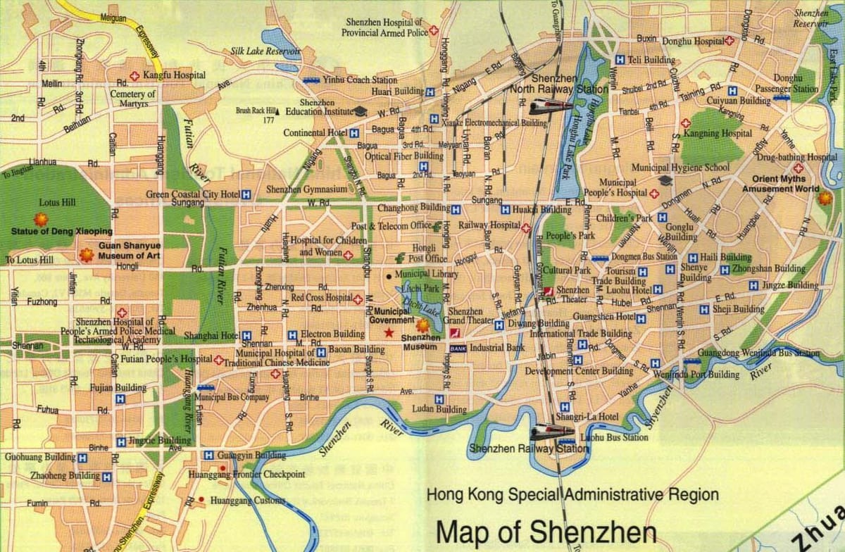 ramani ya mji wa Shenzhen