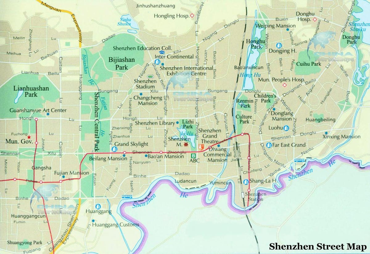 ramani ya Shenzhen mitaani